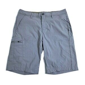 Eddie Bauer Cargo Shorts Mens 34 Nylon Safari Utility Pockets Gray Hike Stretch